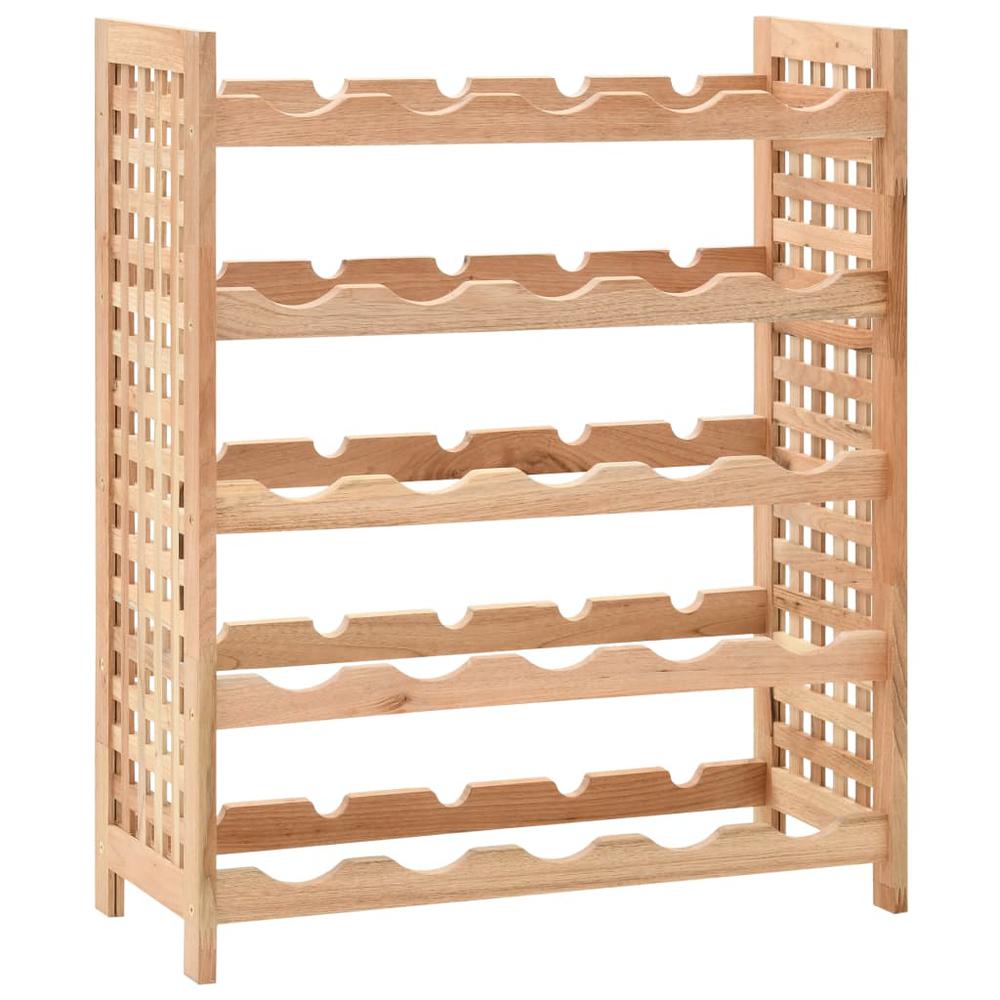 This is the image of vidaXL Wine Rack for 25 Bottles - Solid Walnut Wood - 24.8" x 9.8" x 28.7" (247101)