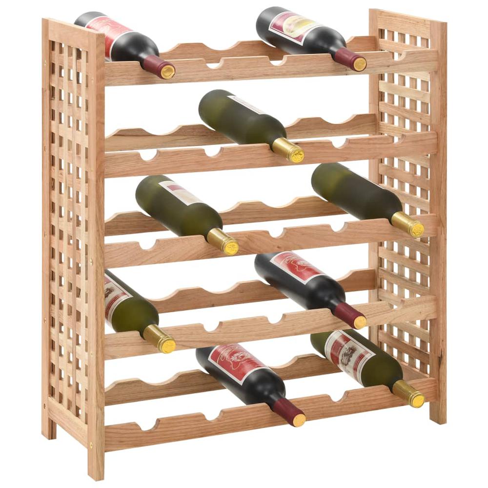 vidaXL Wine Rack for 25 Bottles - Solid Walnut Wood - 24.8" x 9.8" x 28.7" (247101)