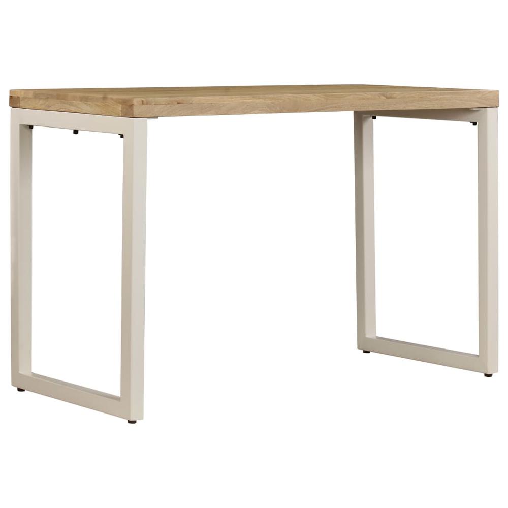 Vidaxl Dining Table 45.3"X21.7"X30" Solid Mango Wood And Steel, 247333