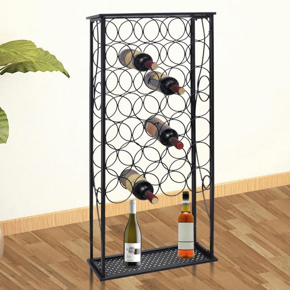 This is the image of vidaXL Metal Wine Rack for 28 Bottles - 240942
