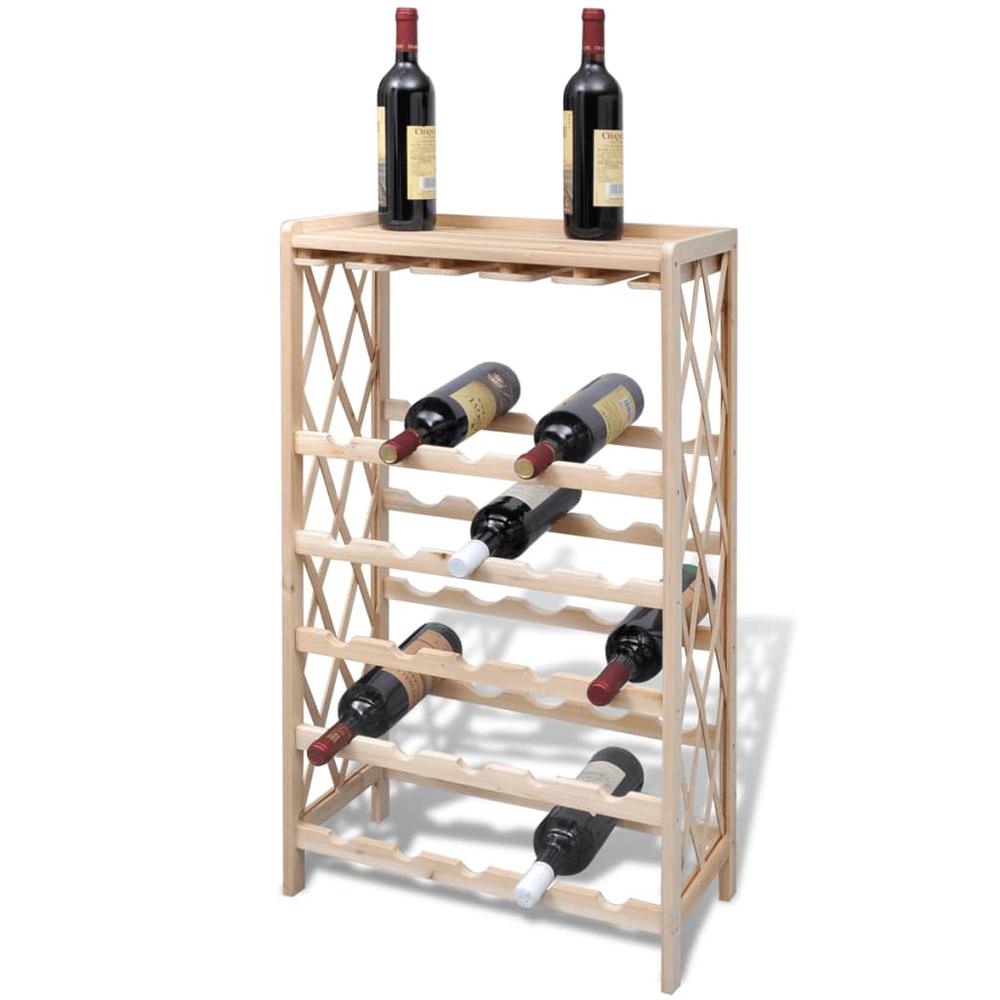This is the image of vidaXL Wine Rack for 25 Bottles - Solid Fir Wood (241068)