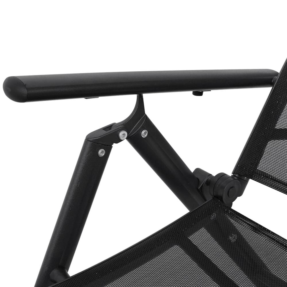 Vidaxl Folding Sun Lounger Aluminium Black, 41741