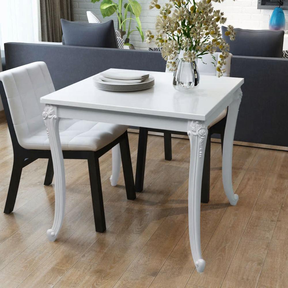 Image of Vidaxl Dining Table 31.5"X31.5"X30" High Gloss White, 243382