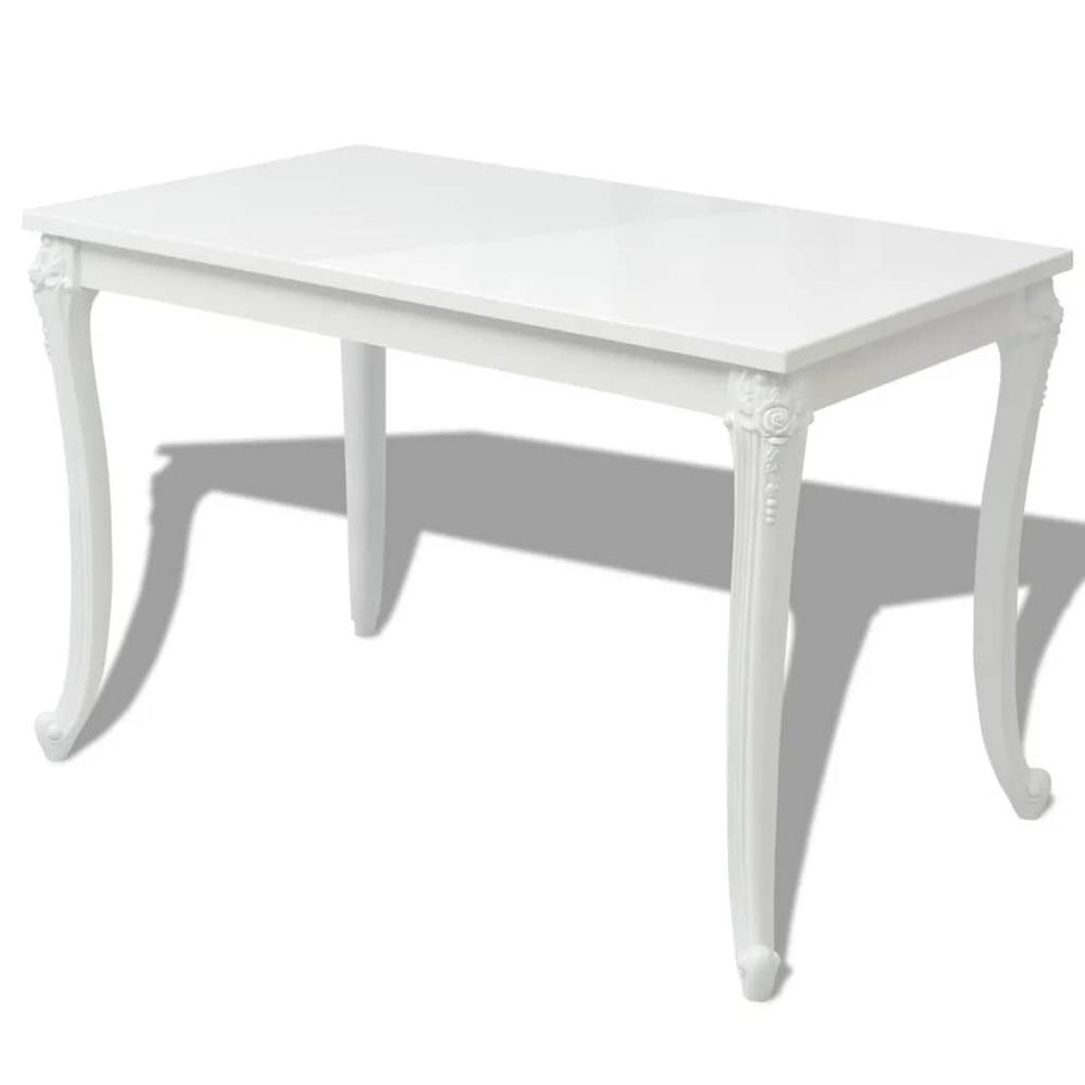 Vidaxl Dining Table 45.7"X26"X30" High Gloss White, 243383