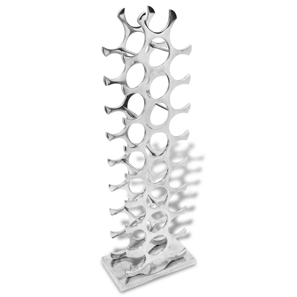 This is the image of vidaXL Aluminum Wine Rack - Silver, Holds 27 Bottles (243503)