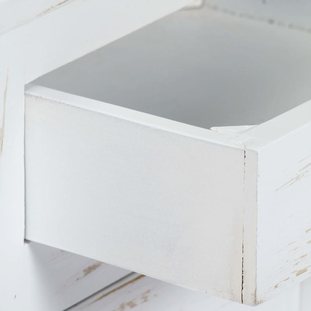 Vidaxl Bedside Cabinet White 15.7"X11.8"X19.6" Solid Mango Wood, 247713