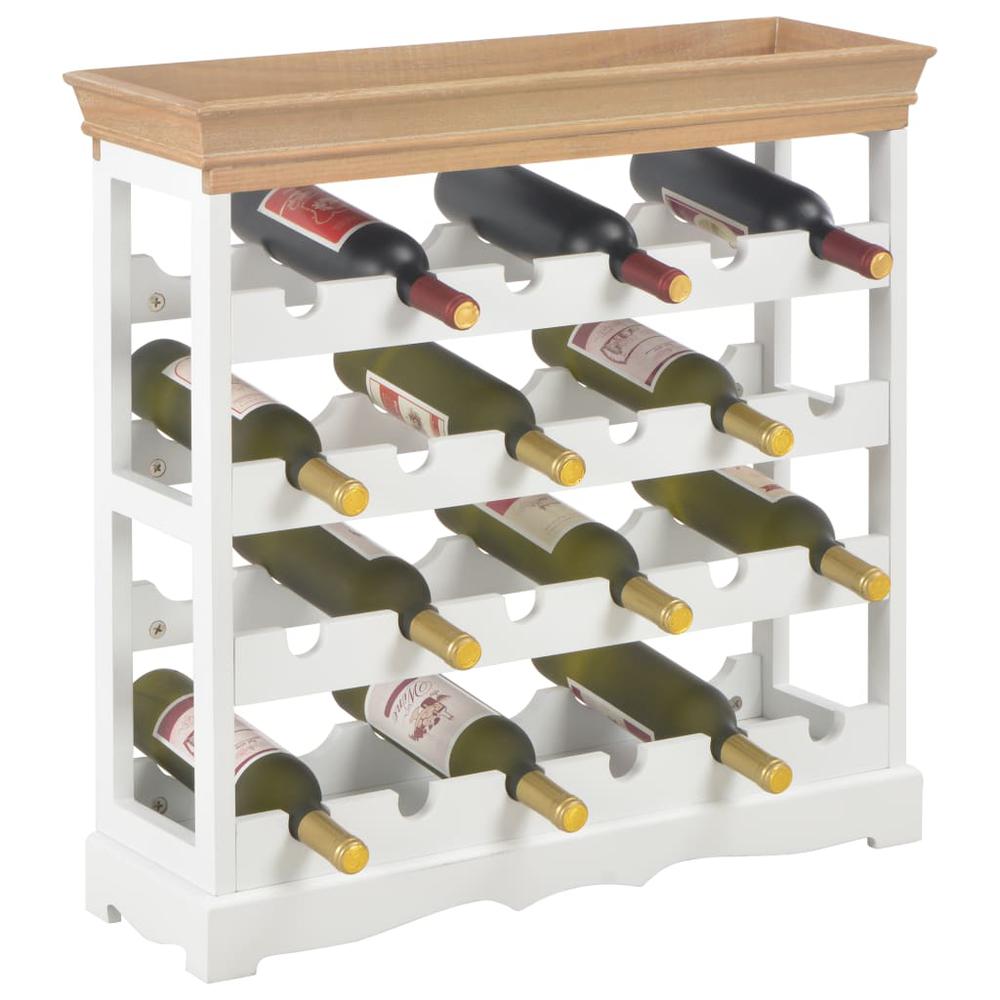 vidaXL White Wine Cabinet, 27.6"x8.9"x27.8", MDF - 280065