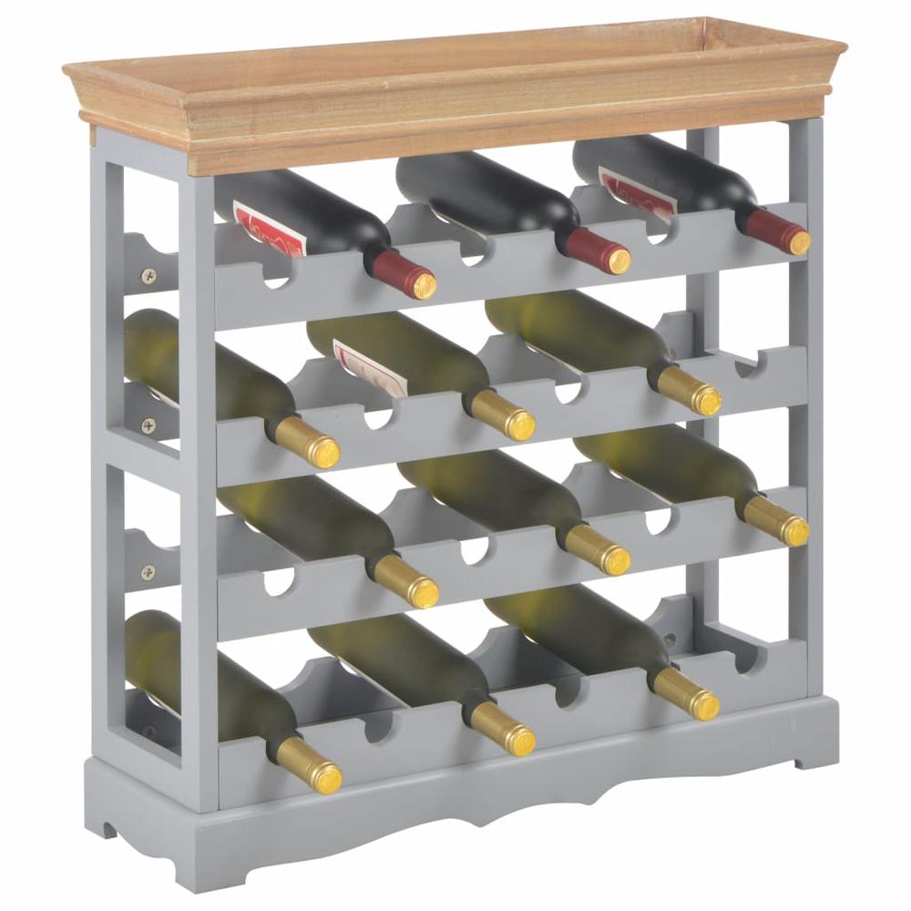 vidaXL Gray Wine Cabinet 27.6"x8.9"x27.8" MDF - 280066