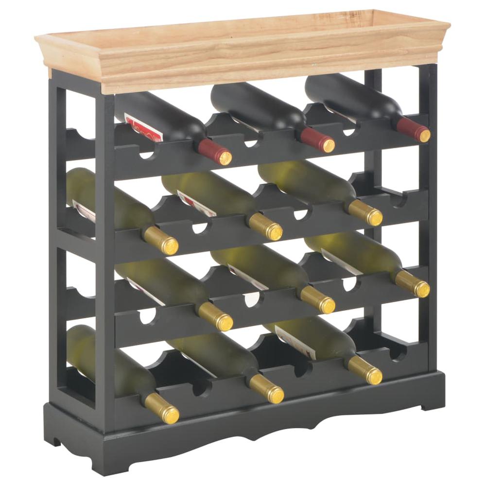 vidaXL Black Wine Cabinet 27.6"x8.9"x27.8" MDF - 280067