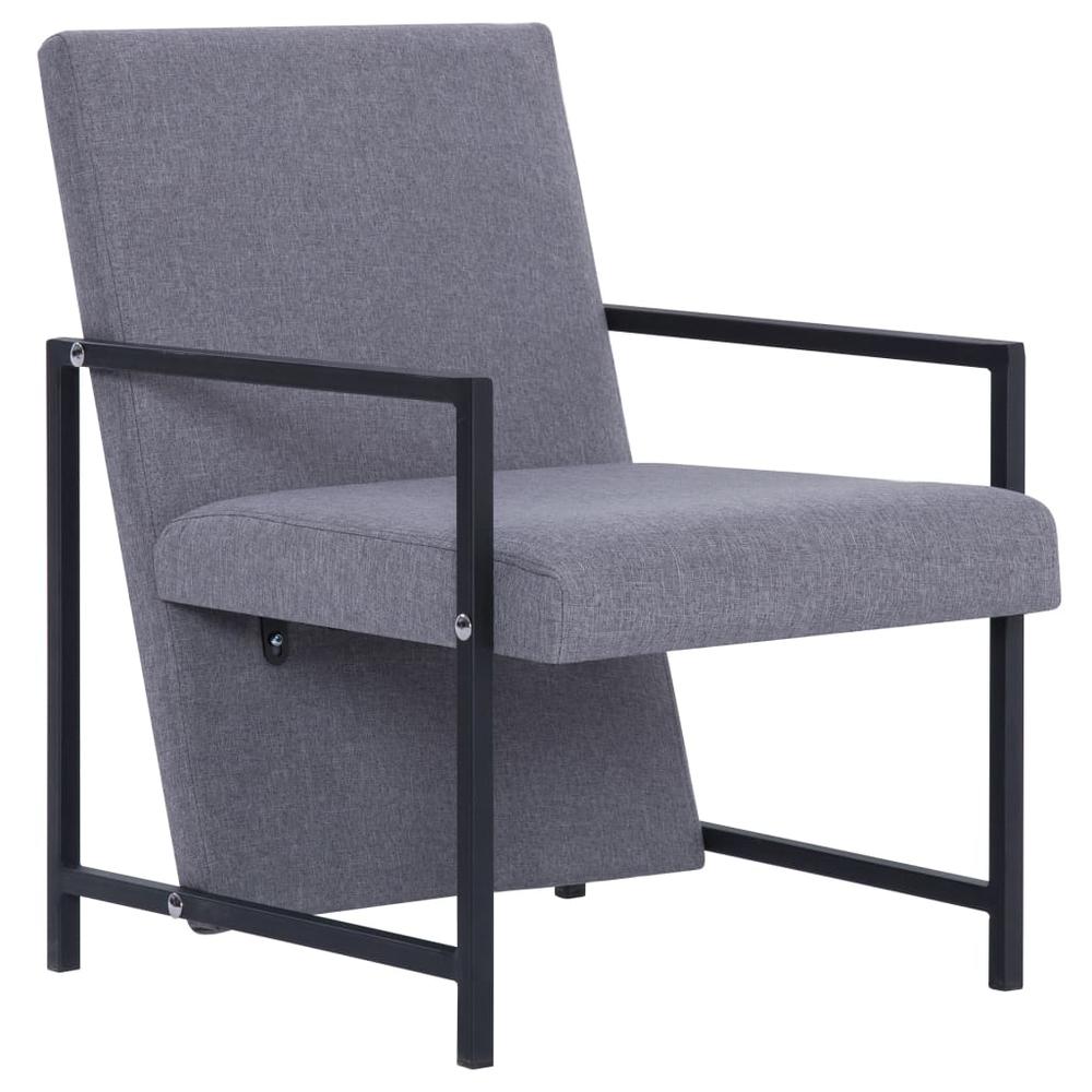 Vidaxl Armchair With Chrome Feet Light Gray Fabric, 282266