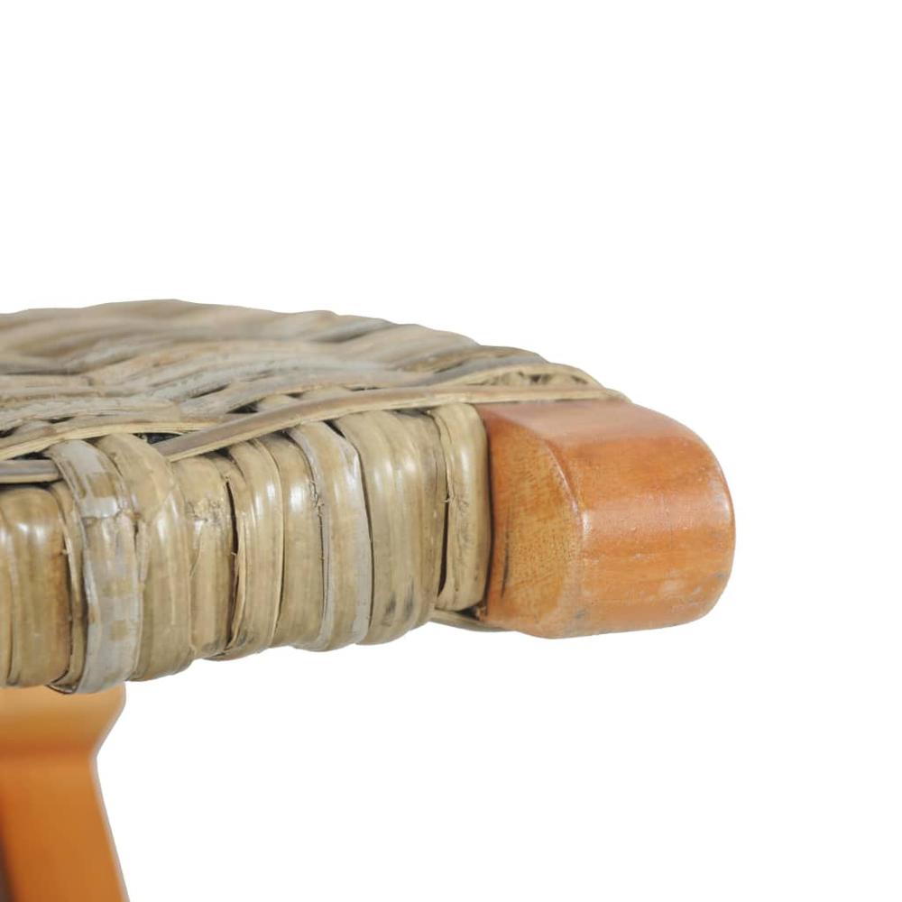 Vidaxl Relaxing Chair Natural Kubu Rattan And Solid Mahogany Wood 5803