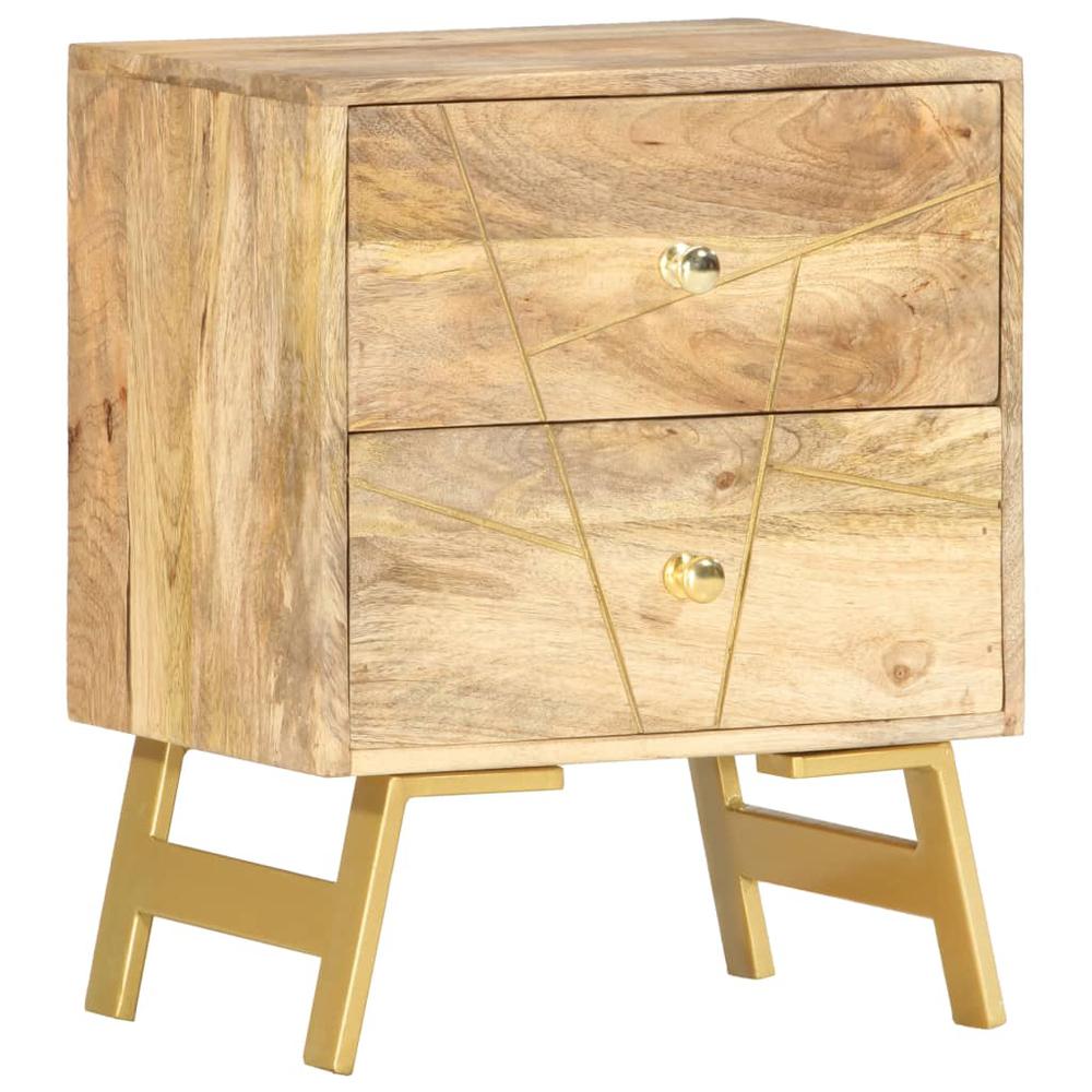 Image of Vidaxl Bedside Cabinet 15.7"X11.8"X19.7" Solid Mango Wood, 285876