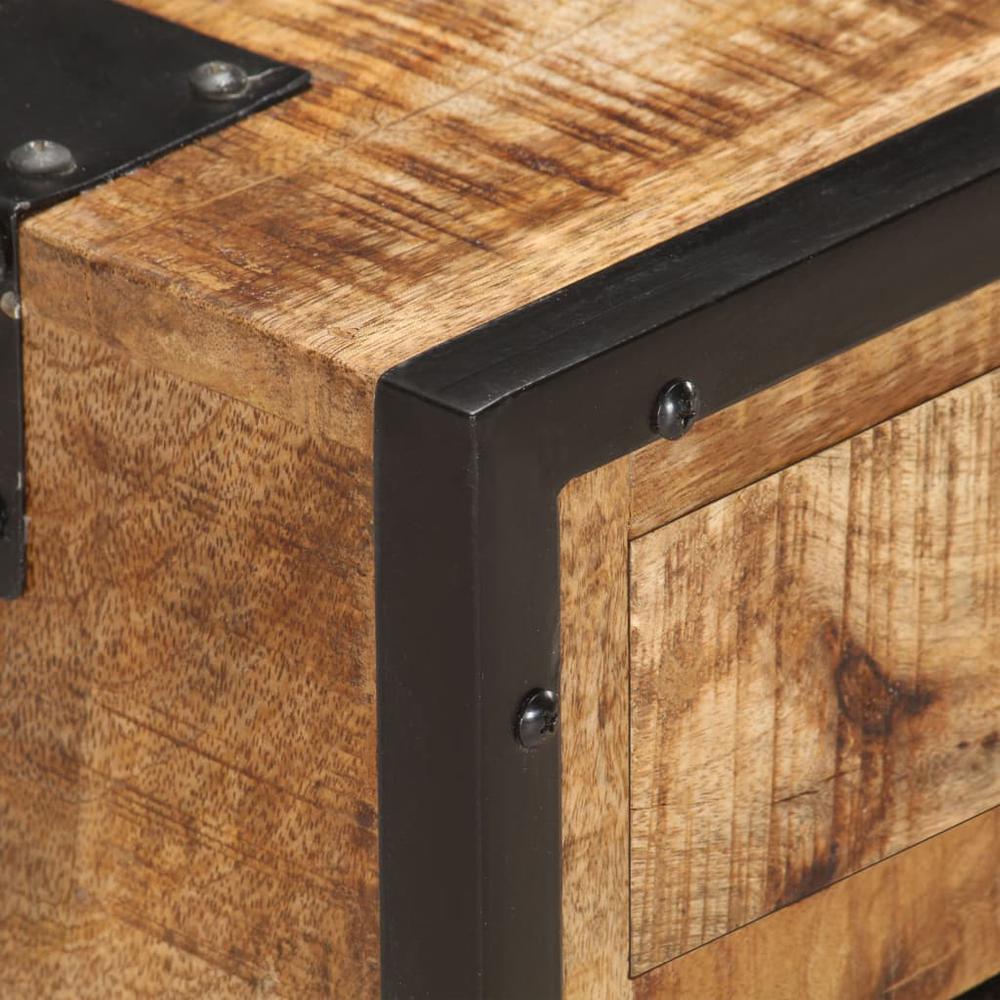 Vidaxl Bedside Cabinet 16.9"X11.8"X20" Solid Rough Mango Wood, 285892