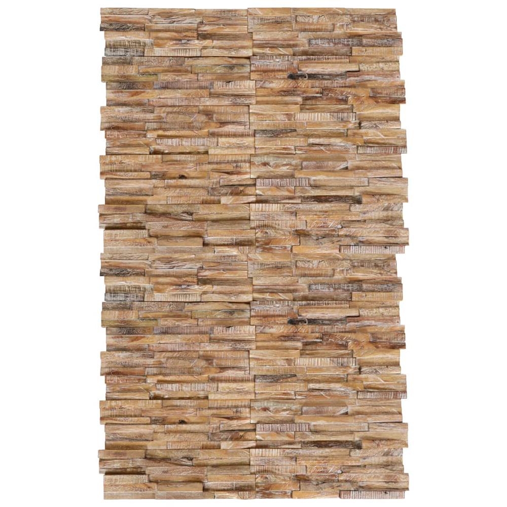 This is the image of vidaXL 3D Wall Cladding Panels - 20 pcs - Solid Teak - 21.5 ft² (279066)