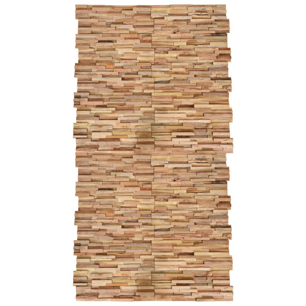 This is the image of vidaXL 3D Wall Cladding Panels - 20 pcs - Solid Teak - 21.5 ft² (279067)