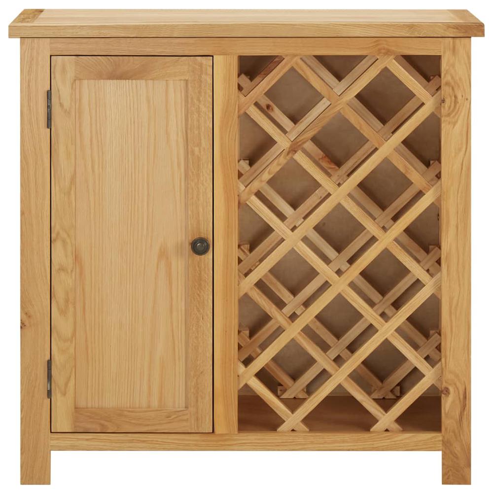 vidaXL Solid Oak Wood Wine Cabinet for 11 Bottles - 31.5"x12.6"x31.5" - Model 289200