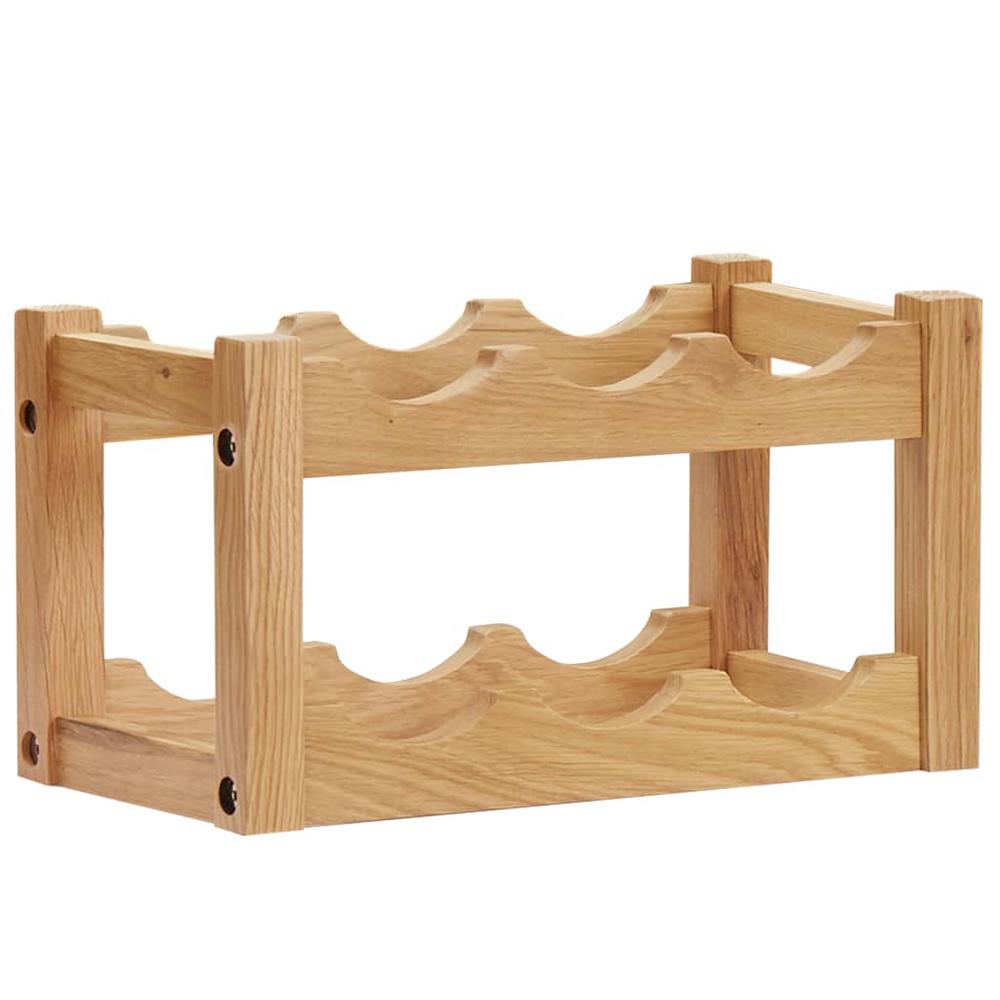 This is the image of vidaXL Solid Oak Wood Wine Rack for 6 Bottles - 14.6"x8.3"x8.3" (289201)