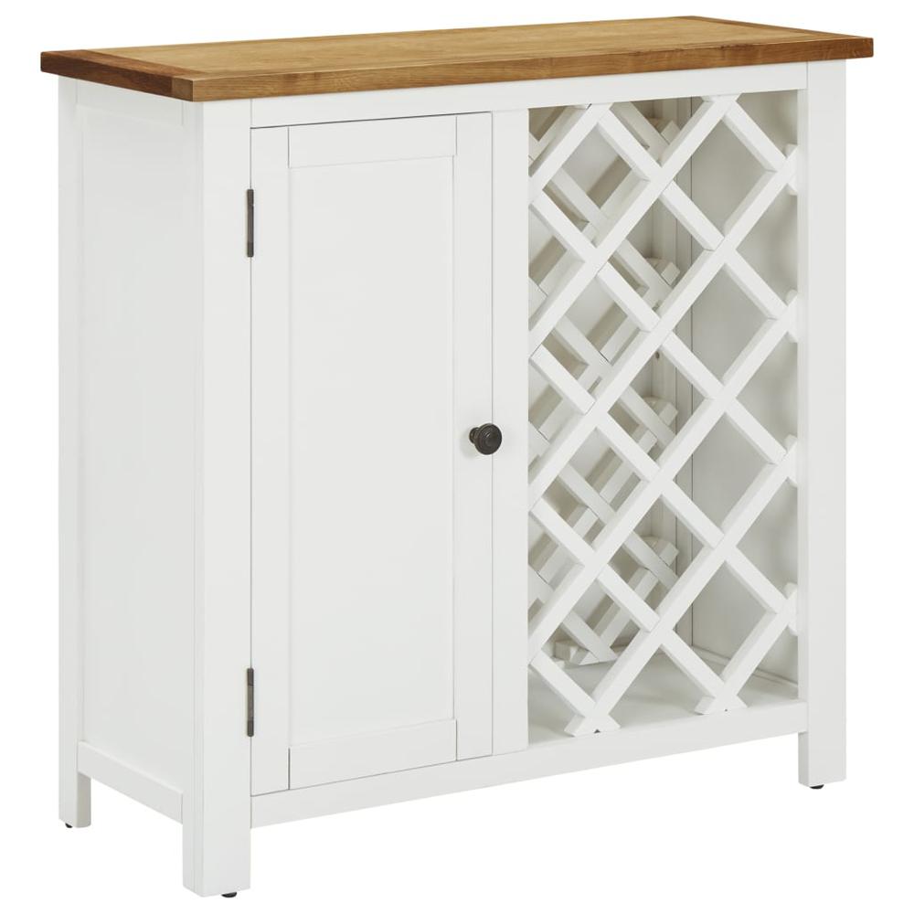This is the image of vidaXL Solid Oak Wood Wine Cabinet, 31.5"x12.6"x31.5" - 289210