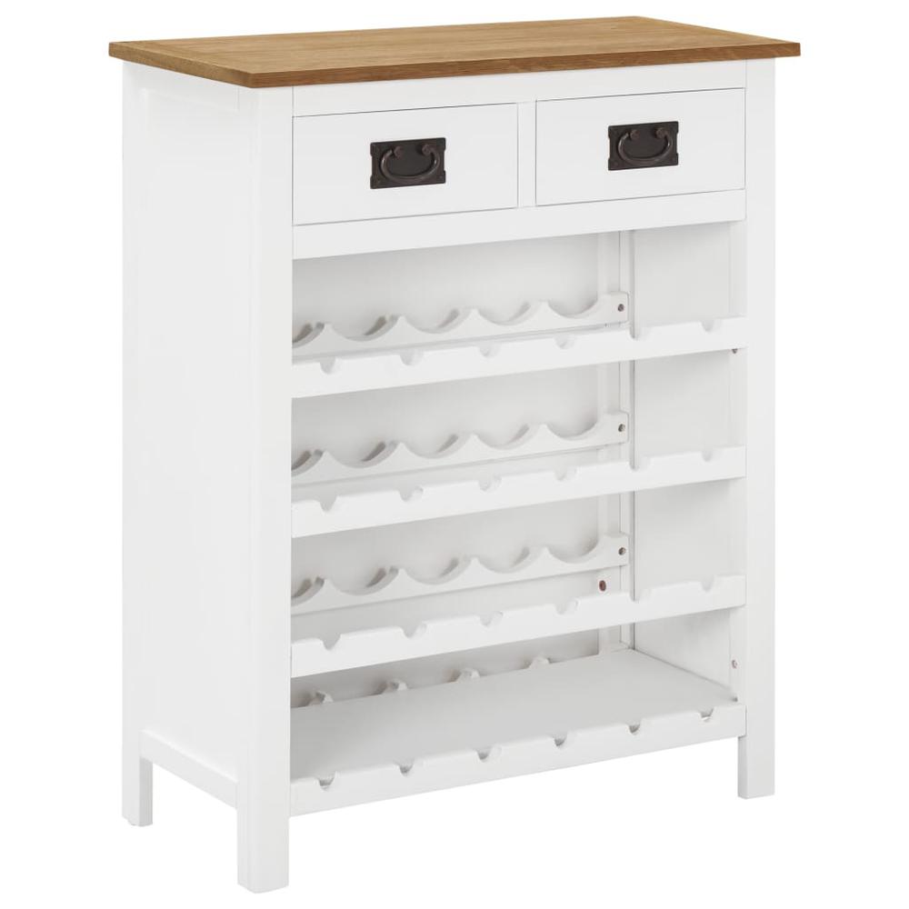 This is the image of vidaXL Solid Oak Wood Wine Cabinet, 28.3"x12.6"x35.4" - 289215