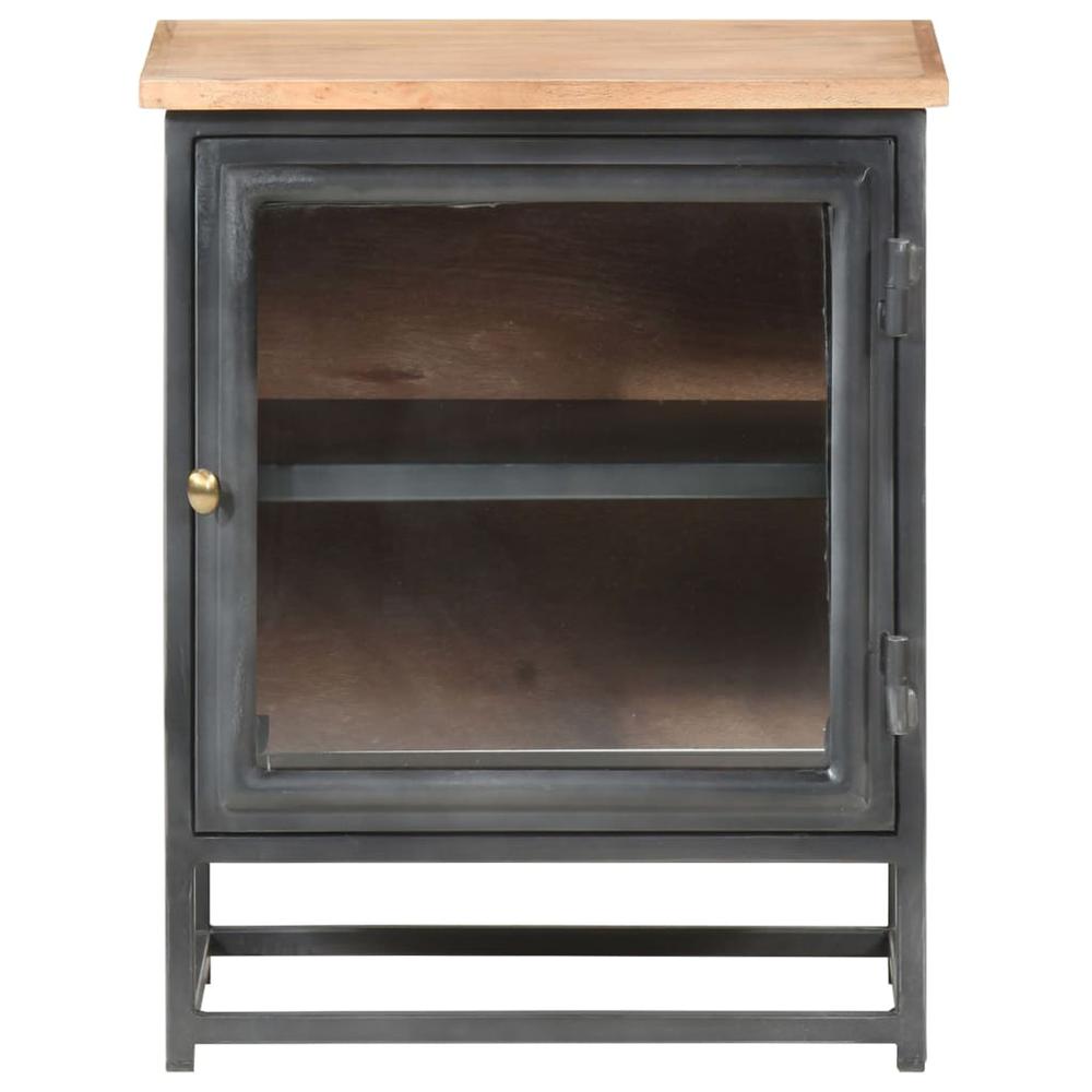 Vidaxl Bedside Cabinet Gray 15.7"X11.8"X19.7" Solid Acacia Wood 3501