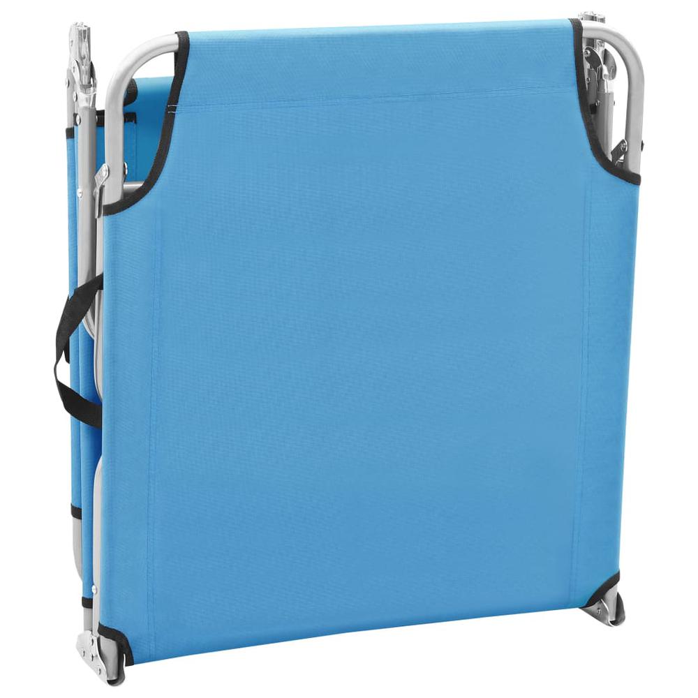Vidaxl Folding Sun Lounger Steel And Fabric Turquoise Blue, 310329