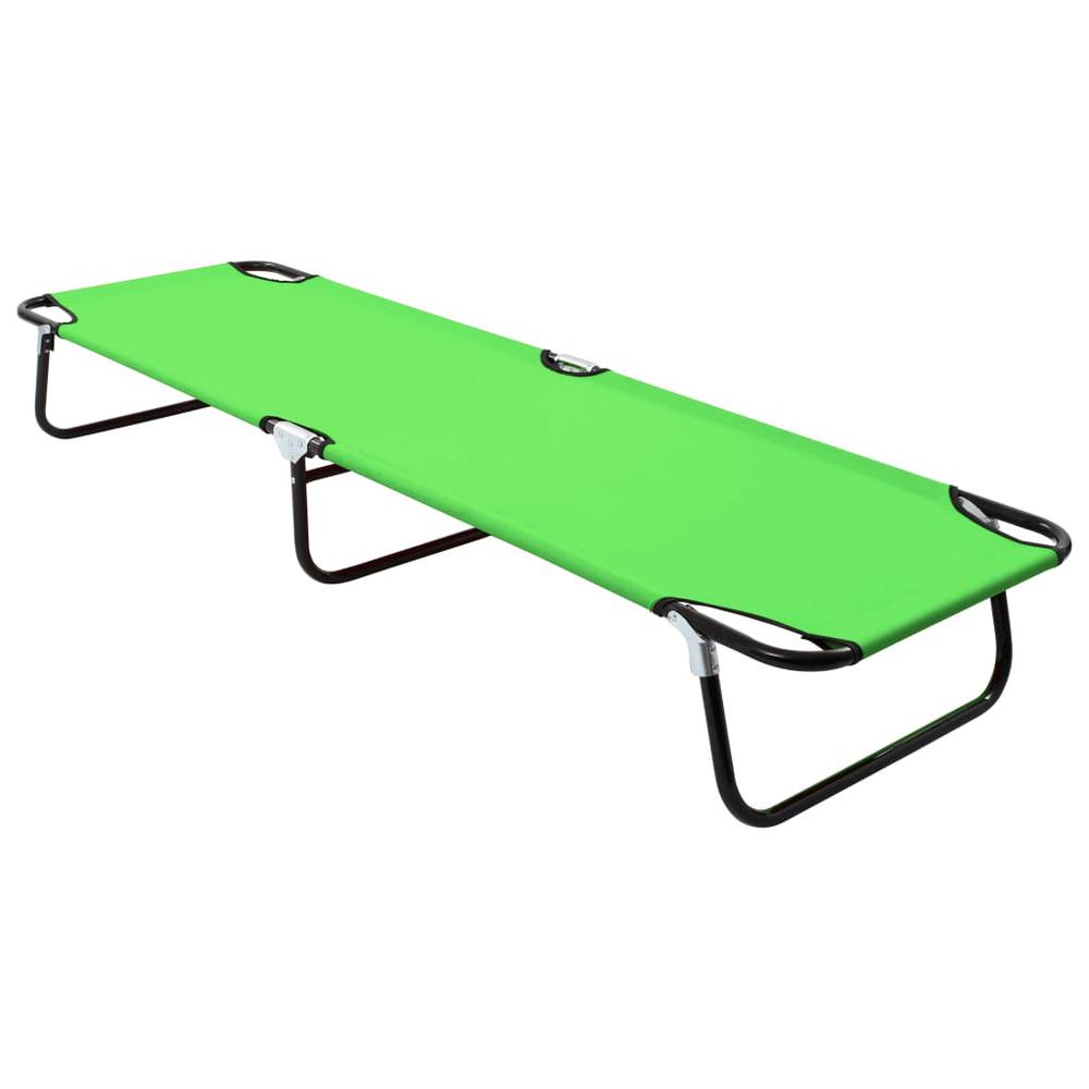 Image of Vidaxl Folding Sun Lounger Steel Green, 310347