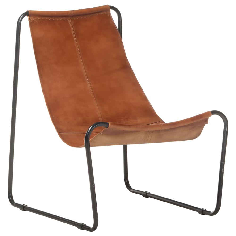 Image of Vidaxl Relaxing Chair Brown Real Leather 3724