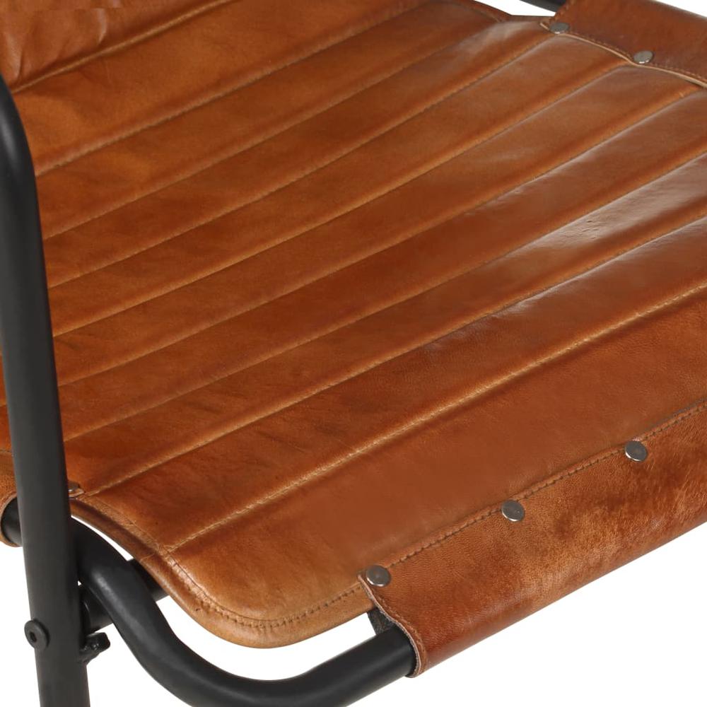 Vidaxl Relaxing Armchair With A Footrest Brown Real Leather 3728