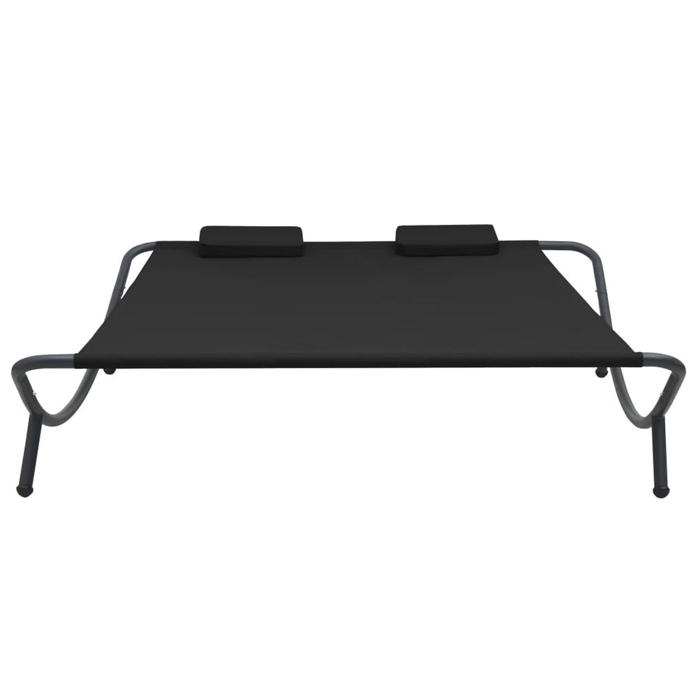 Vidaxl Outdoor Lounge Bed Fabric Black 3529