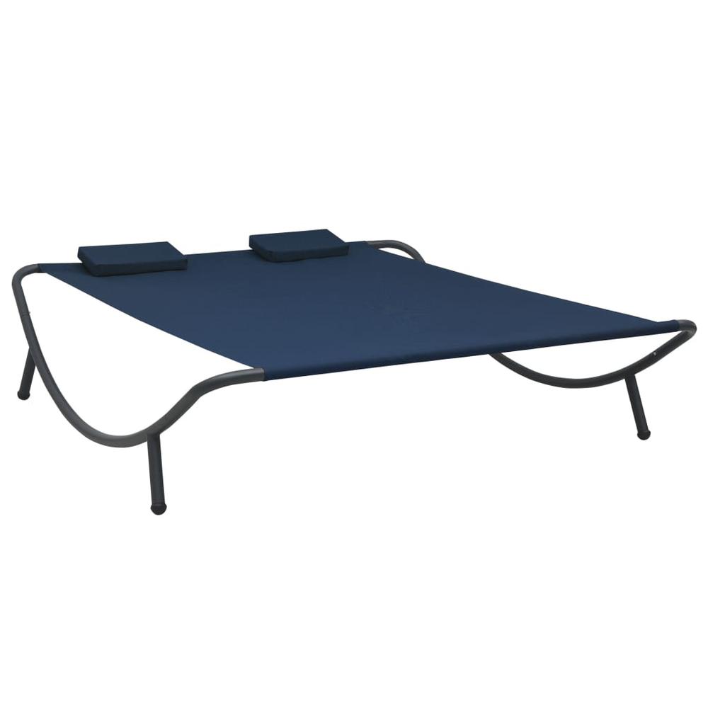 Image of Vidaxl Outdoor Lounge Bed Fabric Blue 3531