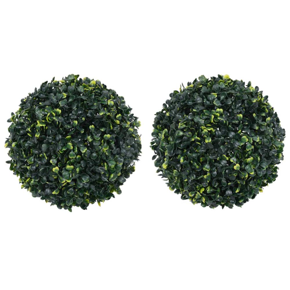 This is the image of vidaXL Artificial Boxwood Balls - Set of 2 - 17.7" - 5469