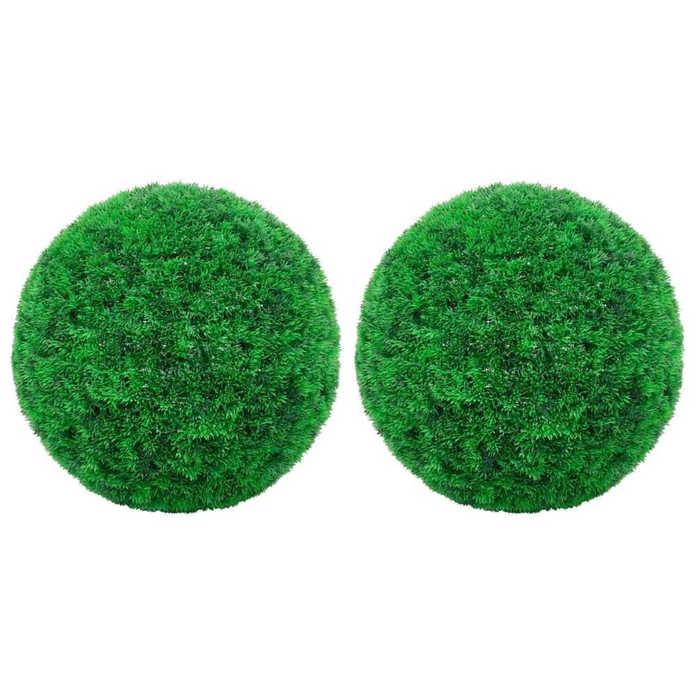 This is the image of vidaXL Artificial Boxwood Balls - Set of 2 - 17.7" - Model 5481