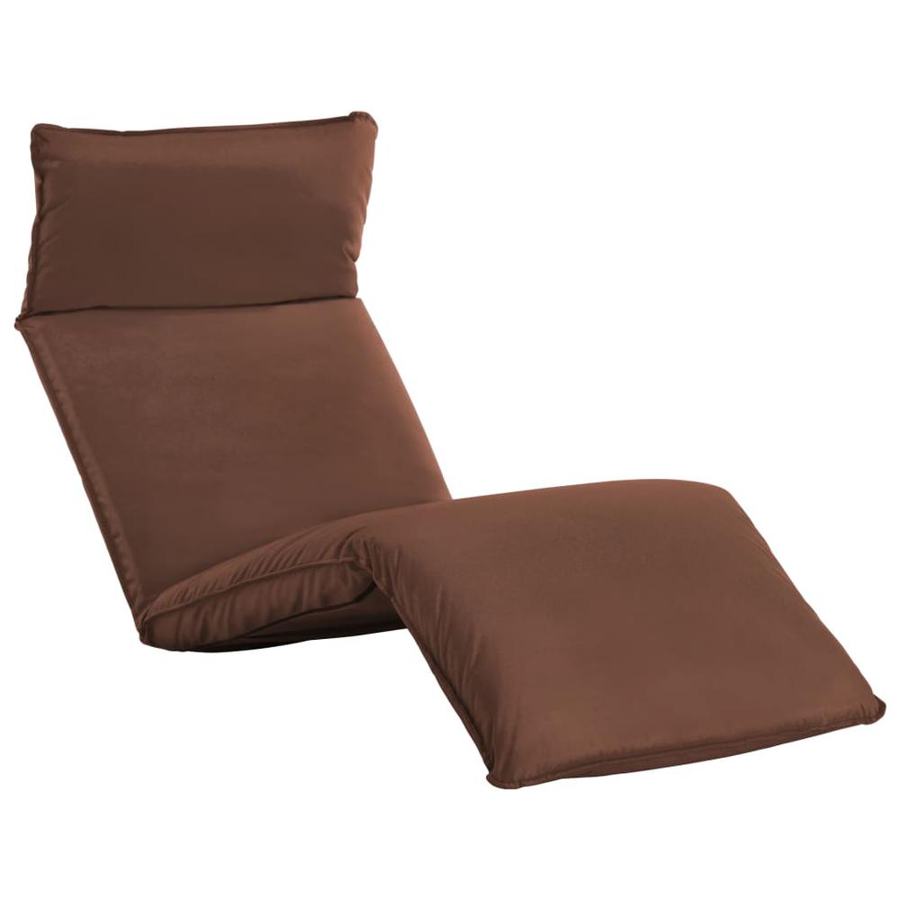Image of Vidaxl Foldable Sunlounger Oxford Fabric Brown 6049