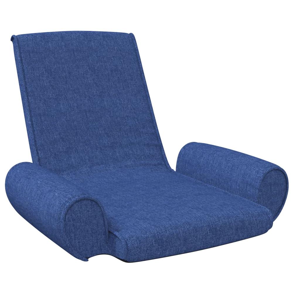 Vidaxl Folding Floor Chair Blue Fabric, 336608
