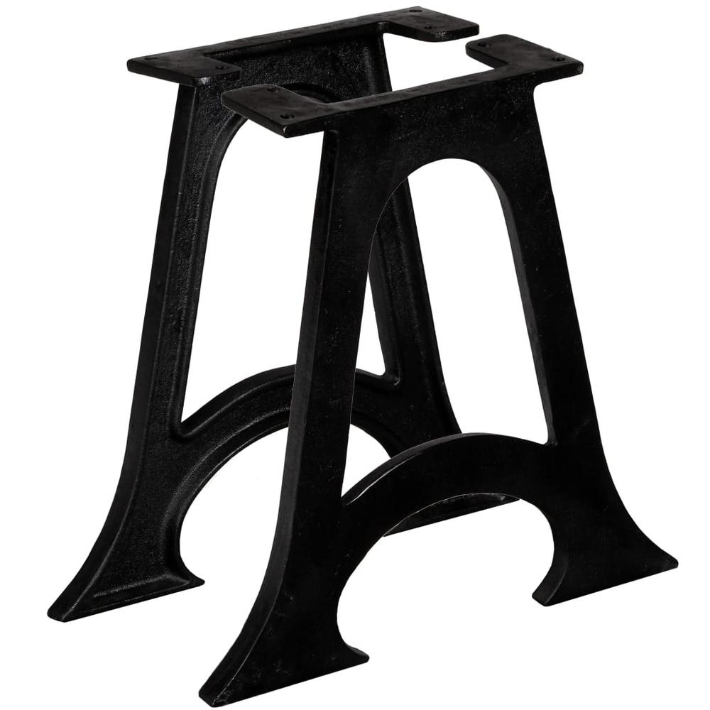 This is the image of vidaXL Coffee Table Legs - Set of 2 with Arched Base and A-Frame Design - Cast Iron