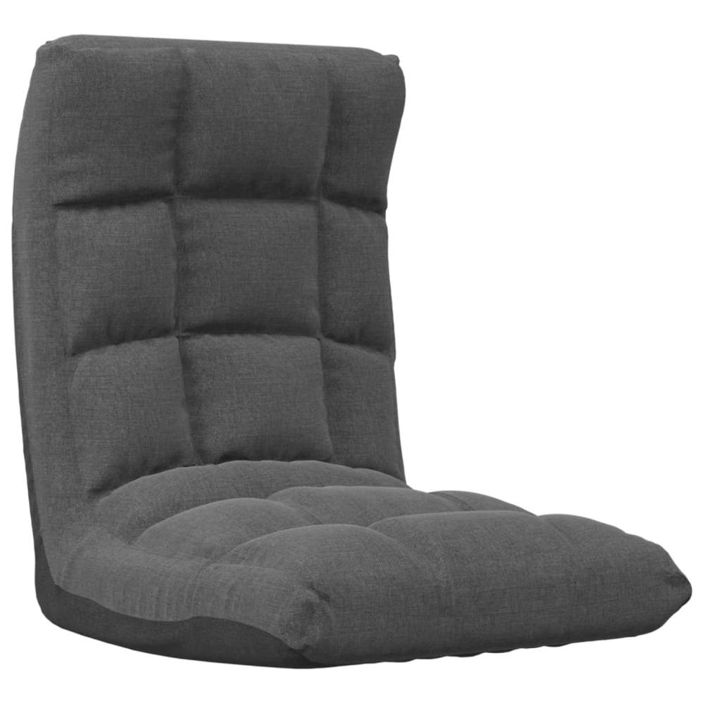 Vidaxl Folding Floor Chair Dark Gray Fabric, 336585