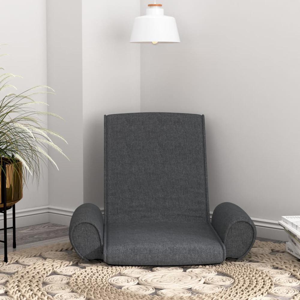 Image of Vidaxl Folding Floor Chair Dark Gray Fabric, 336605