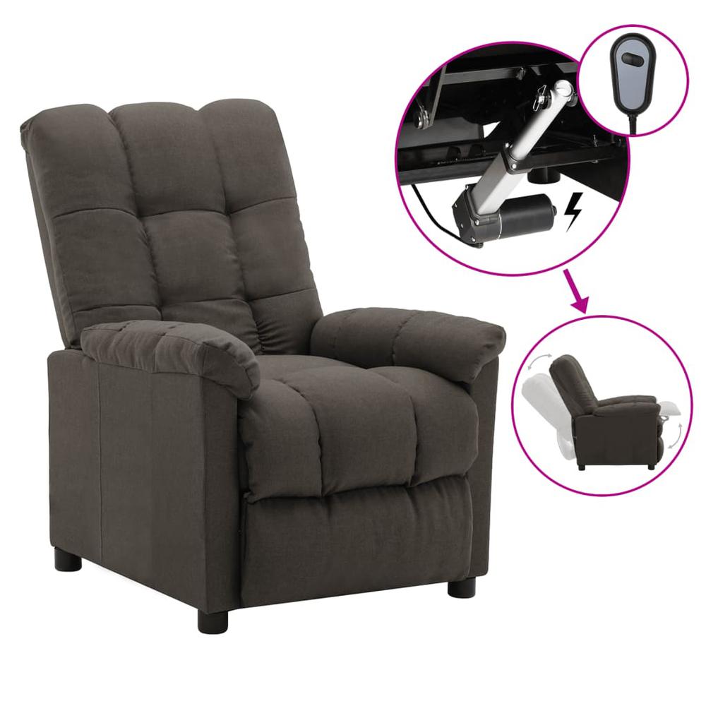 Image of Vidaxl Electric Recliner Taupe Fabric