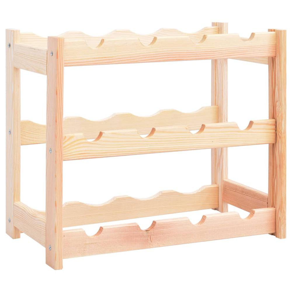 This is the image of vidaXL Pinewood Wine Rack for 12 Bottles