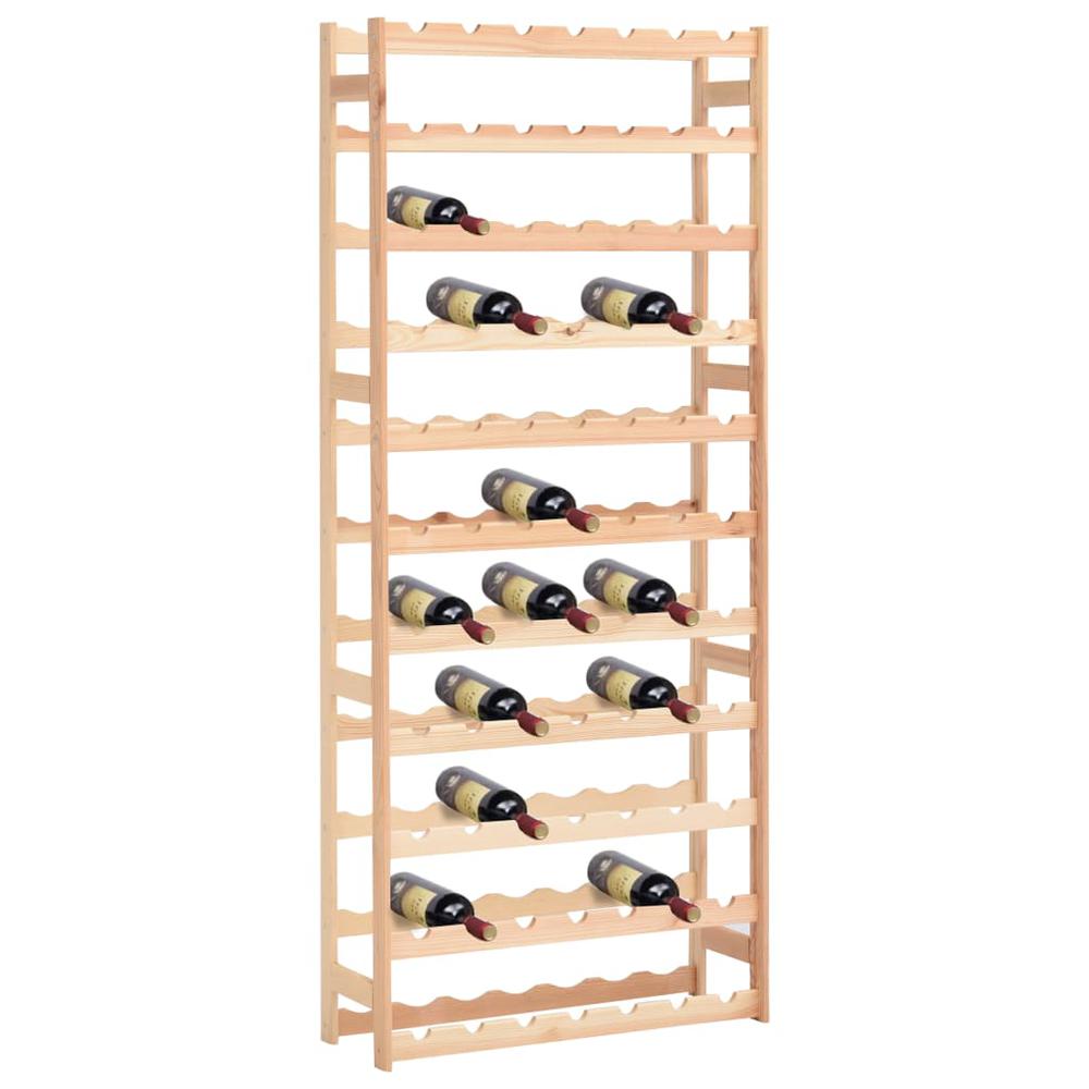 This is the image of vidaXL Pinewood Wine Rack for 77 Bottles