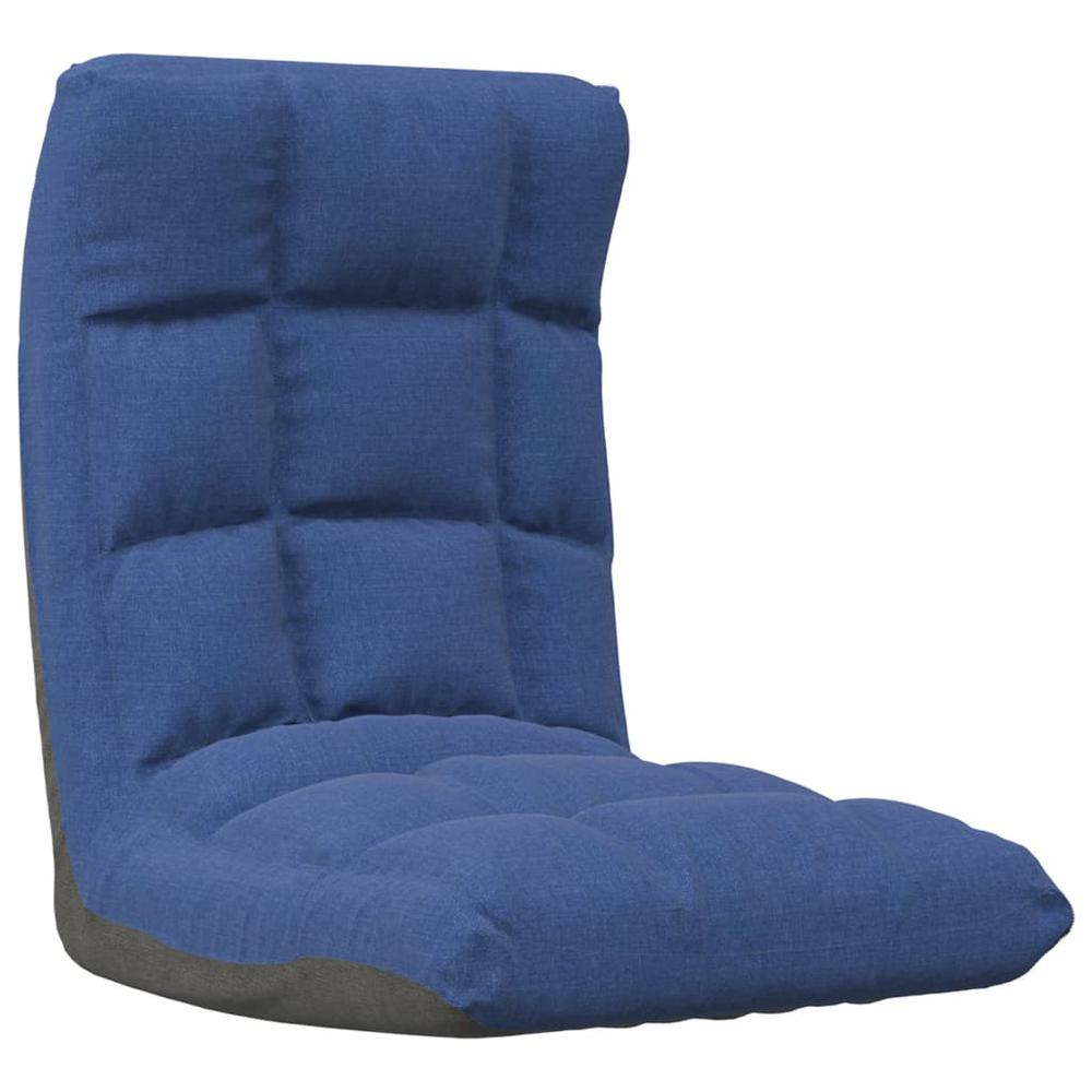 Vidaxl Folding Floor Chair Blue Fabric, 336588