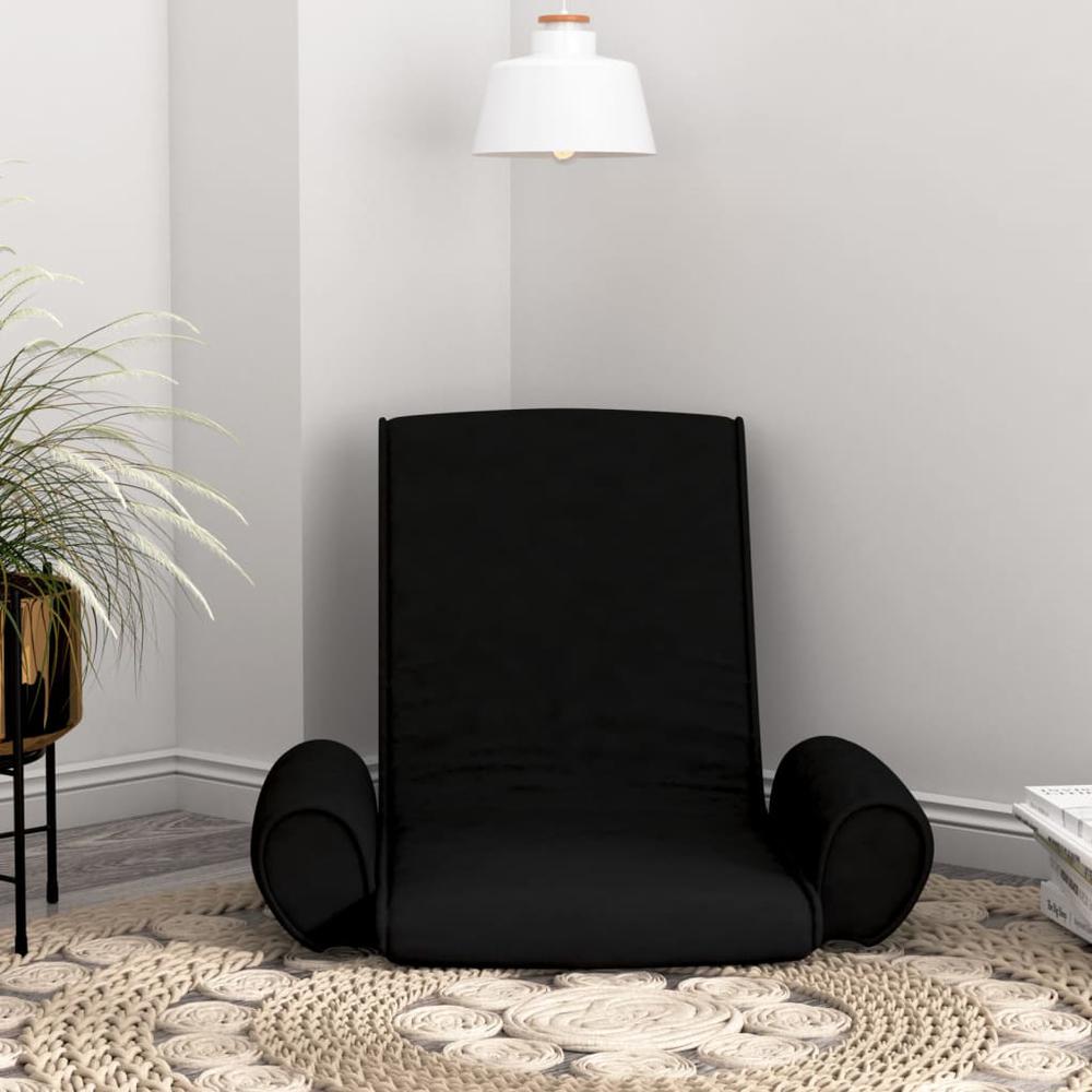 Image of Vidaxl Folding Floor Chair Black Fabric, 336610