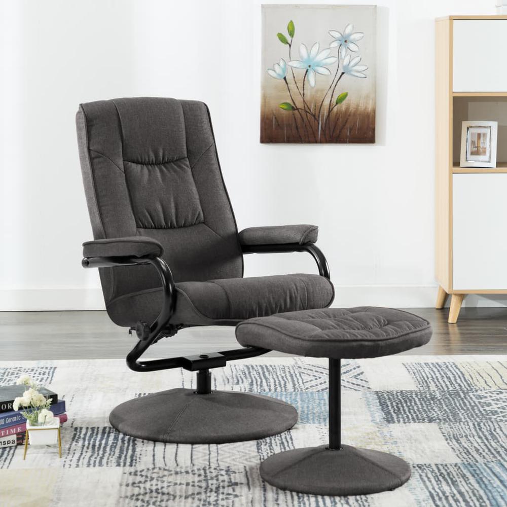 Image of Vidaxl Recliner Chair With Footrest Dark Gray Fabric