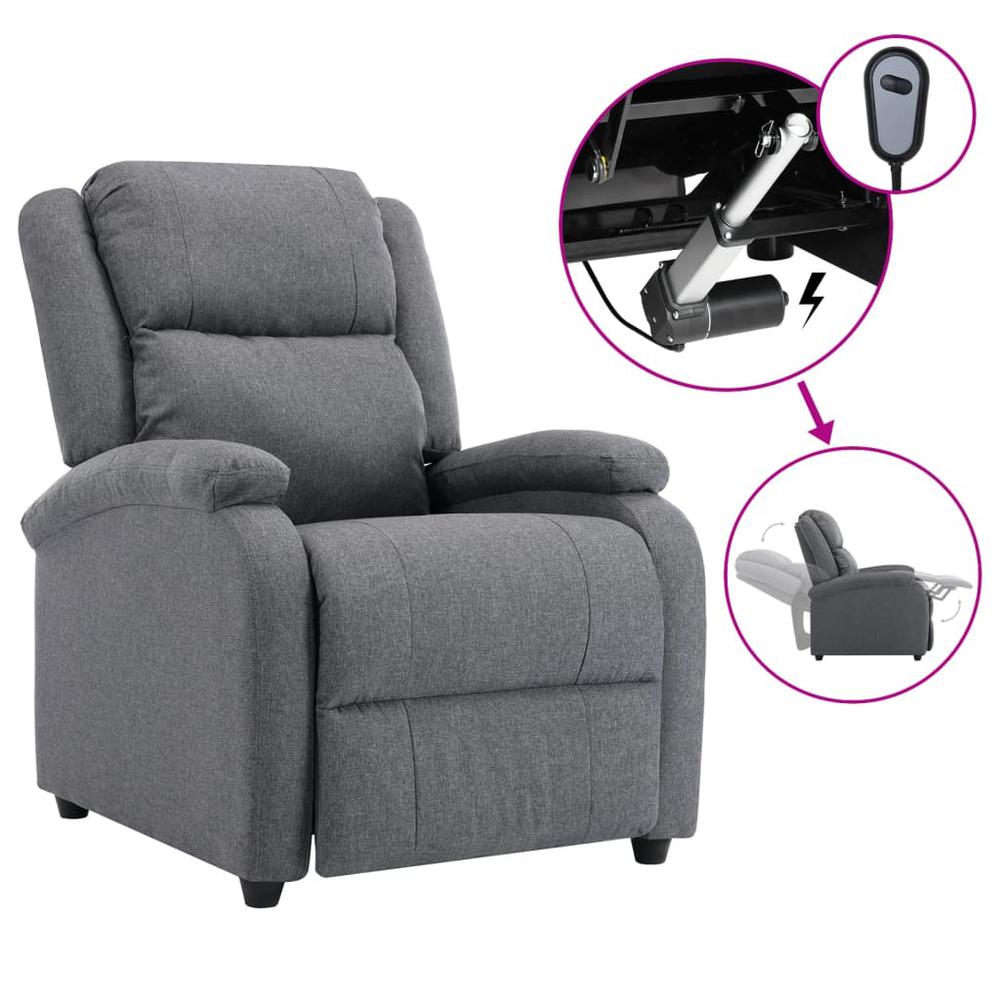 Image of Vidaxl Electric Tv Recliner Chair Dark Gray Fabric