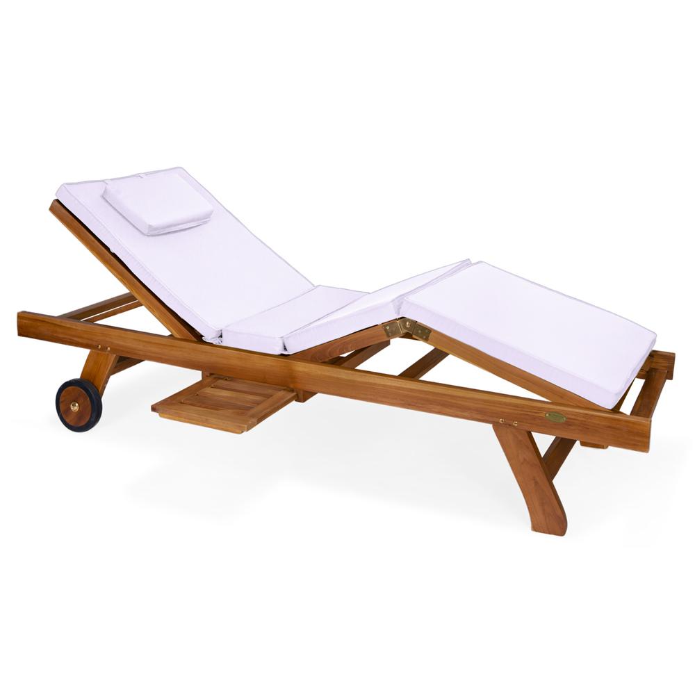 Image of Multi-Position Chaise Lounger With Royal White Cushions