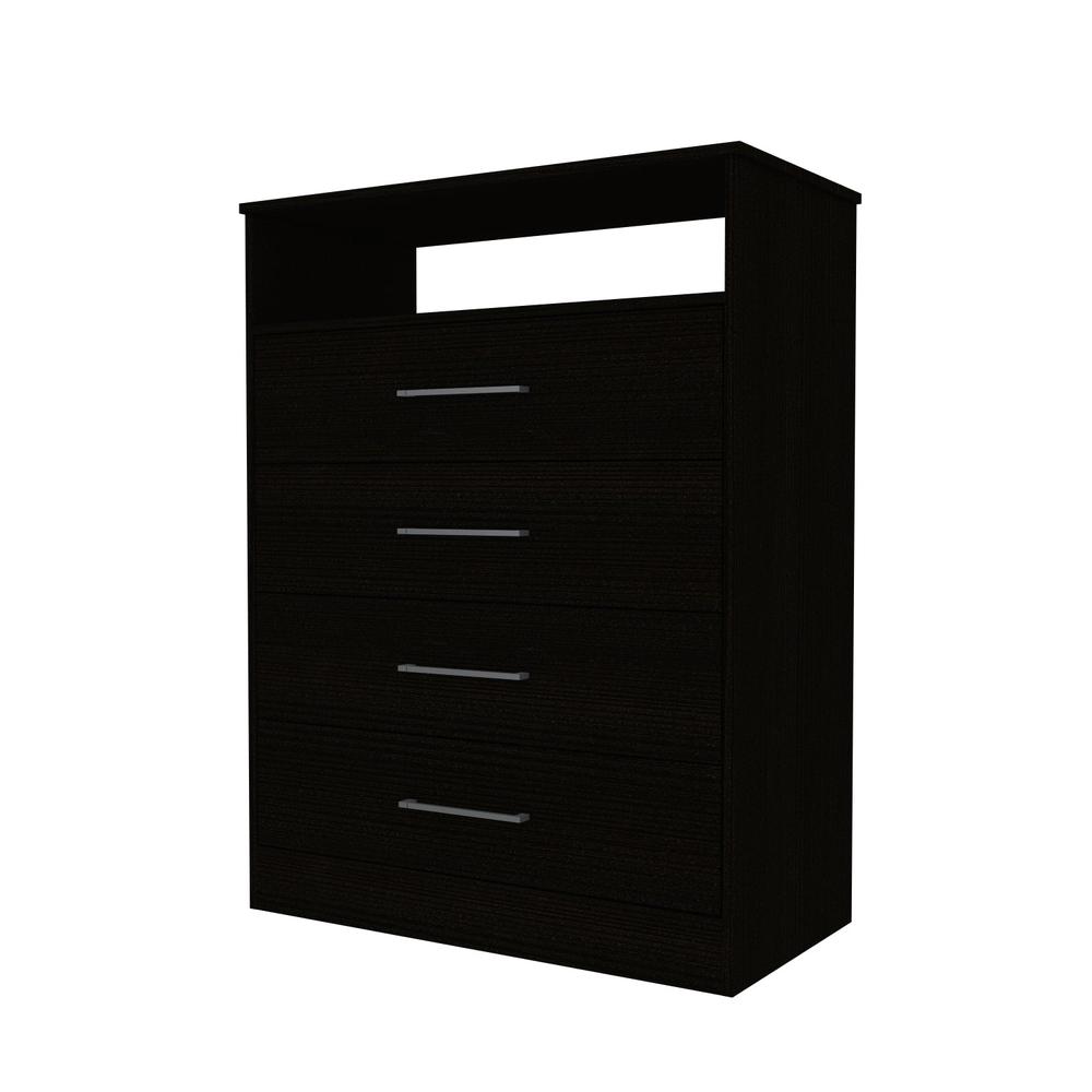 Kiana 2 Piece Bedroom Set, Kairo Dresser + Capri Three Drawer Dresser, Black