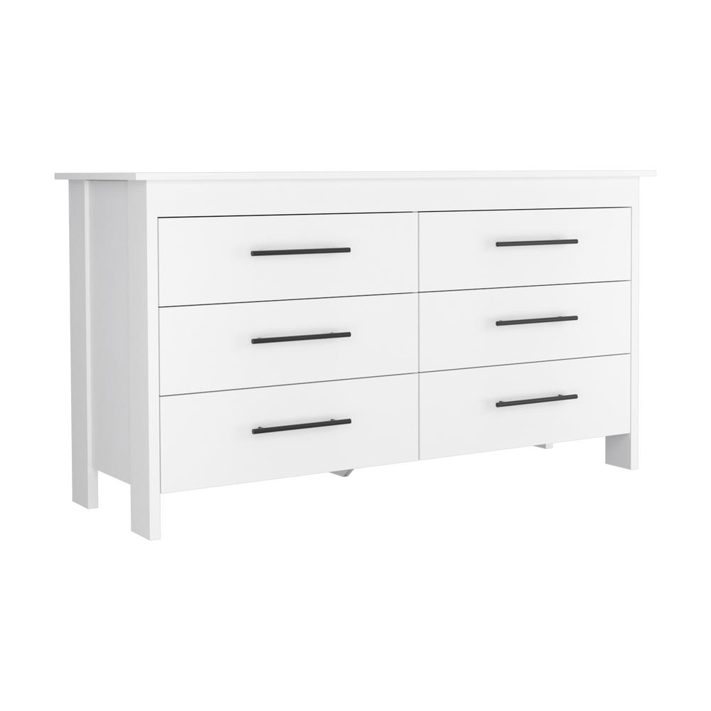 Image of Paris 6 Drawer Double Dresser - White