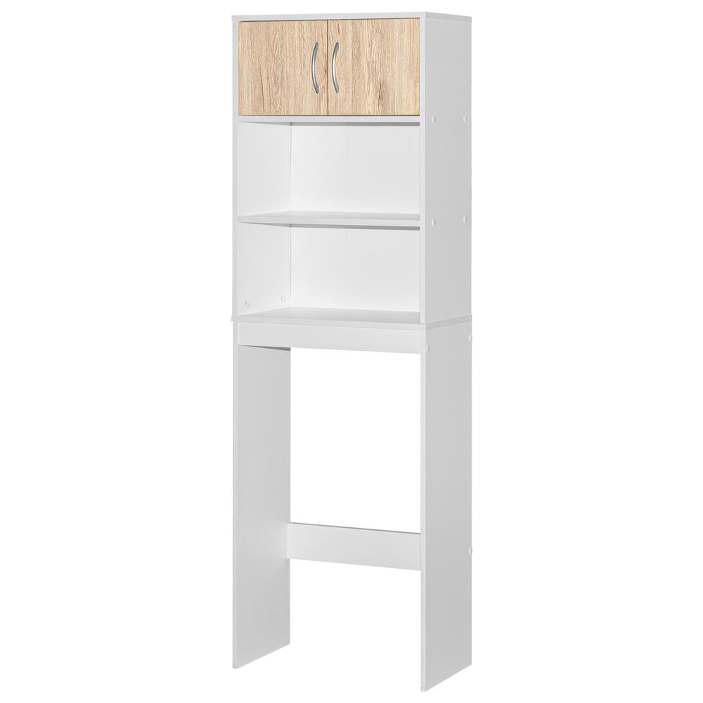 Image of Better Home Products Ace Over-The-Toilet Storage Rack In White & Natural Oak