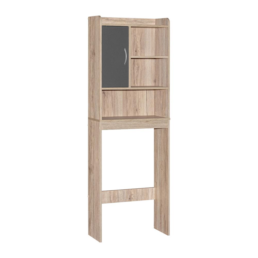 Image of Better Home Products Ace Over-The-Toilet Storage Cabinet In Natural Oak & Dark Gray