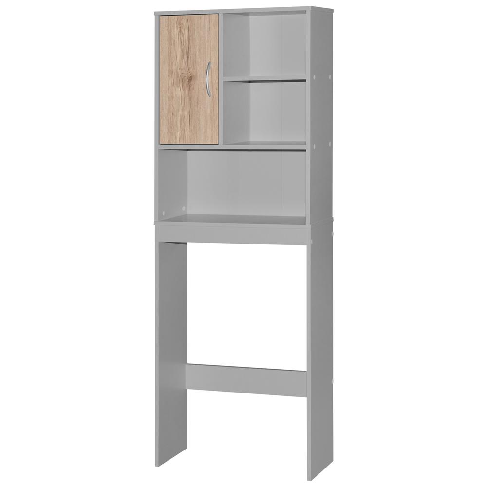 Image of Better Home Products Ace Over-The-Toilet Storage Organizer In Light Gray & Natural Oak